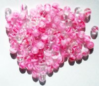 100 6mm Round Crystal and Pink Givre Beads